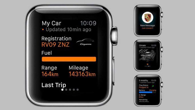 The Apple Watch app from Porsche Connect