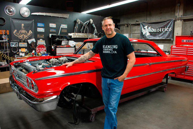 Bodie Stroud next to the 1963 1/2 Ford Galaxie