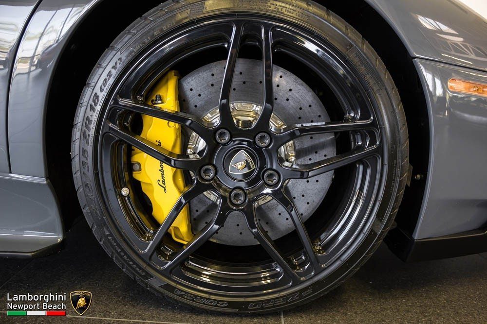 The Lamborghini Murcielago brakes are 14" carbon-ceramic disks