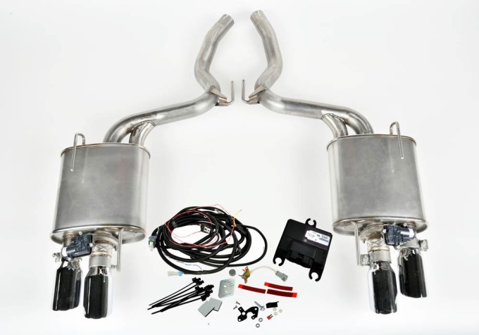 The complete kit for ROUSH Performance Products' Active Exhaust system.