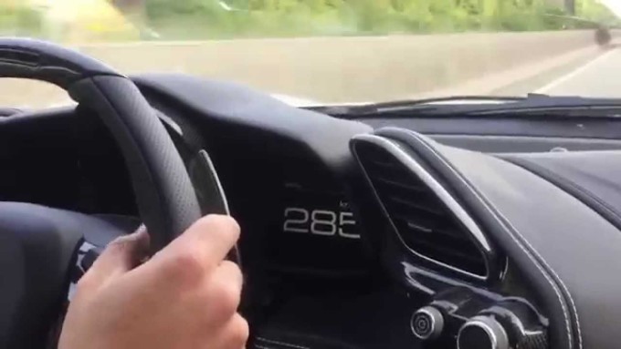 Ferrari 488 GTB Flies Down the Autobahn at 210+ MPH