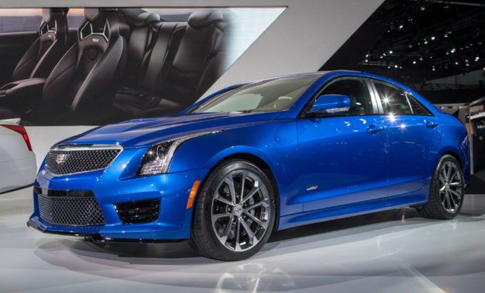 The 2016 Cadillac ATS-V Sedan is unveiled Wednesday, November 19, 2014 during its global debut at the Los Angeles Auto Show in Los Angeles, California. The ATS-V's 455 hp, twin-turbocharged V6, can go from 0-60 in 3.9 seconds. It is the fastest production Cadillac ever. (Cadillac News Photo)