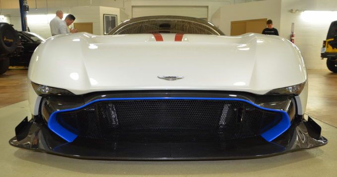 White Aston Martin Vulcan