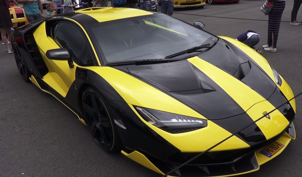 Wild Black and Yellow Lamborghini Centenario's Screaming Revs
