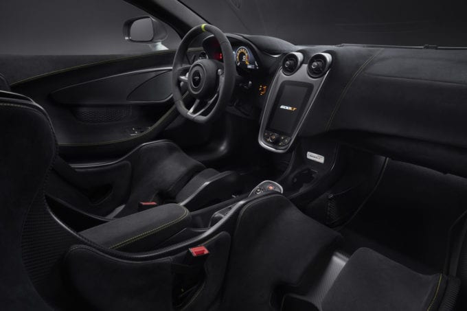 Lightweight interior of the McLaren 600LT