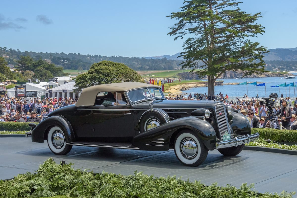 1936 Cadillac Series 90 Fleetwood Convertible Coupe Shown by John D. Groendyke 
