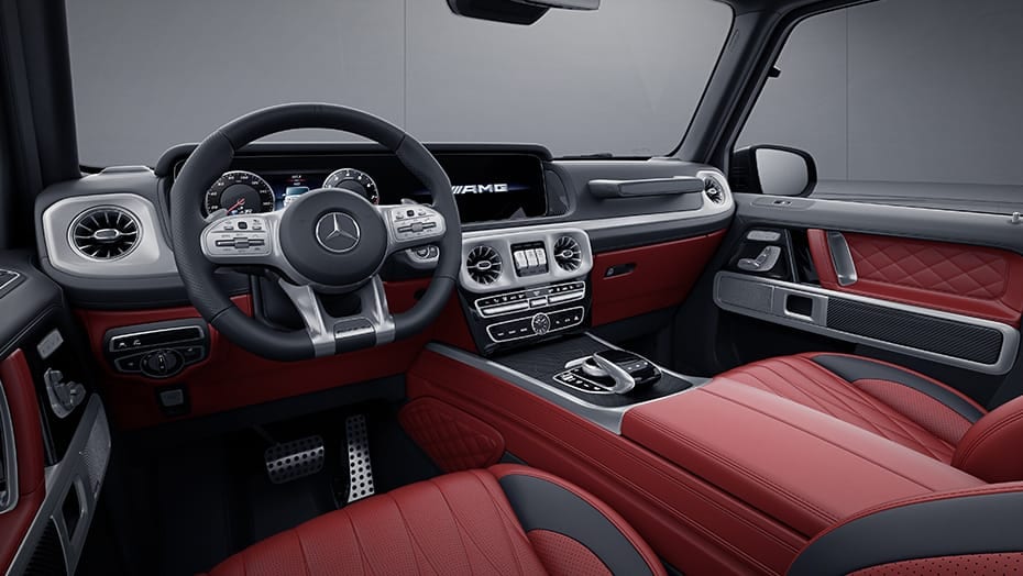 Check out the tidy interior of the Mercedes-AMG G63