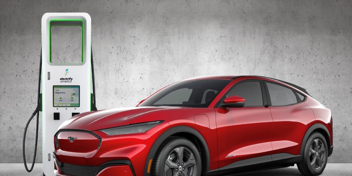 Ford Mustang Mach-E owners will receive 250 kilowatt-hours of complimentary charging through FordPass Rewards at Electrify America fast-charging stations1 to kick-start their electric vehicle experience with Ford.