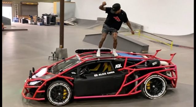 Watch Nyjah Huston Skate On Alex Choi’s Rally-Ready Lamborghini Huracán