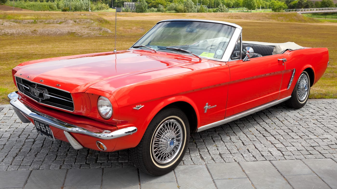 First Generation 1965 Red Ford Mustang Convertible