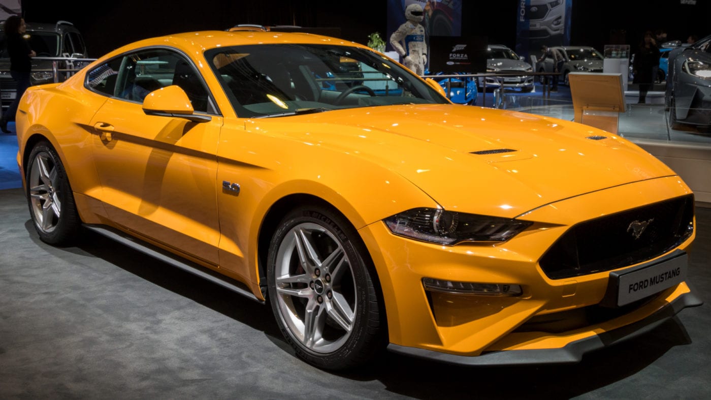 Sixth Generation 2018 Yellow Ford Mustang GT 1