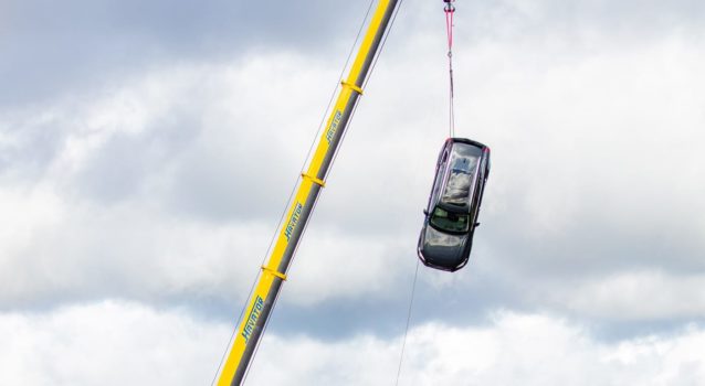 Watch Volvo Drop Their Cars From a Crane
