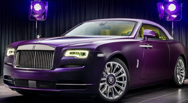 Check Out This Bespoke Rolls-Royce Dawn In Iced Twilight Purple Over Yellow