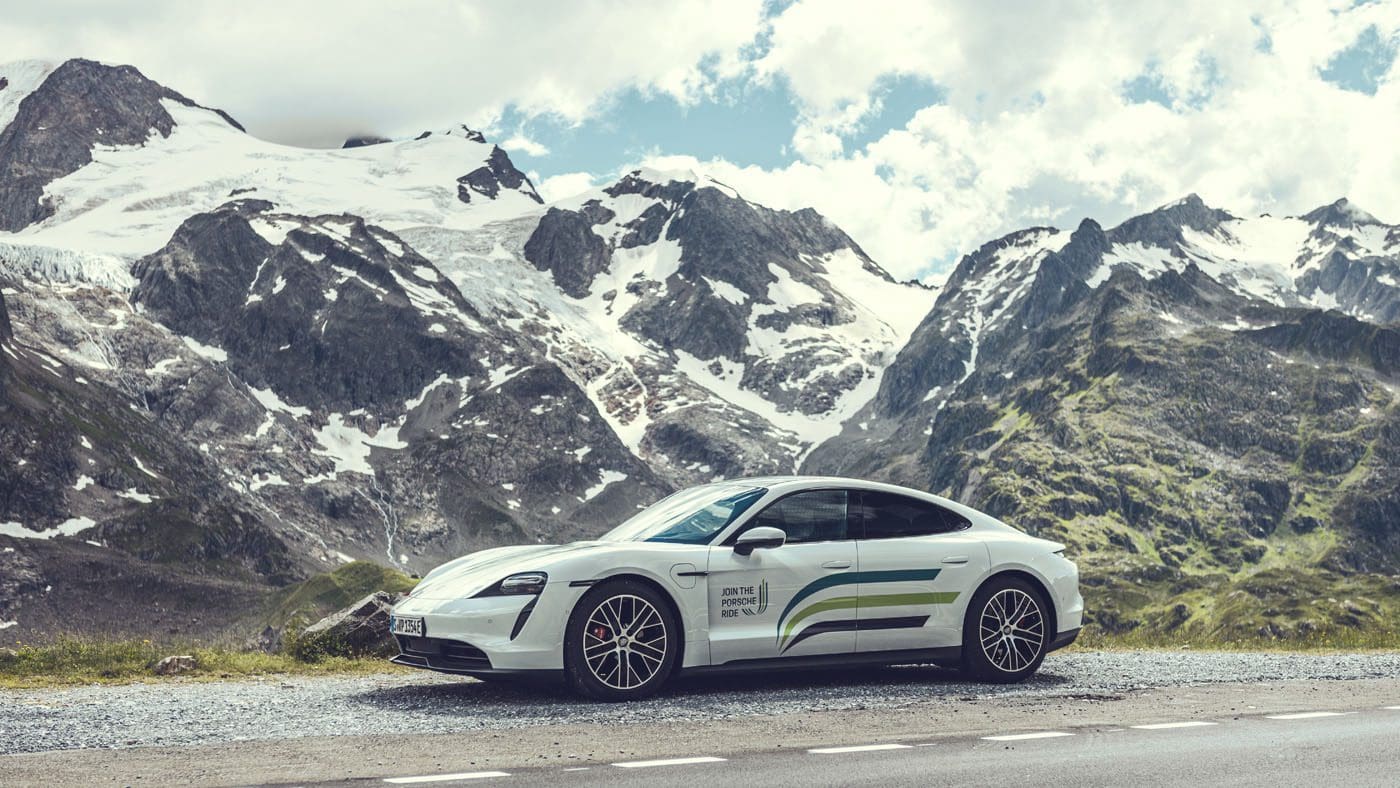 Porsche Taycan besucht die Schweiz, um sich der Porsche Ride Initiative anzuschließen