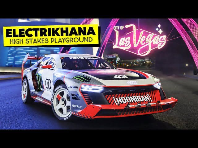 Watch Ken Block Drift His Audi S1 Hoonitron In Hoonigan’s Electrickhana Las Vegas Video